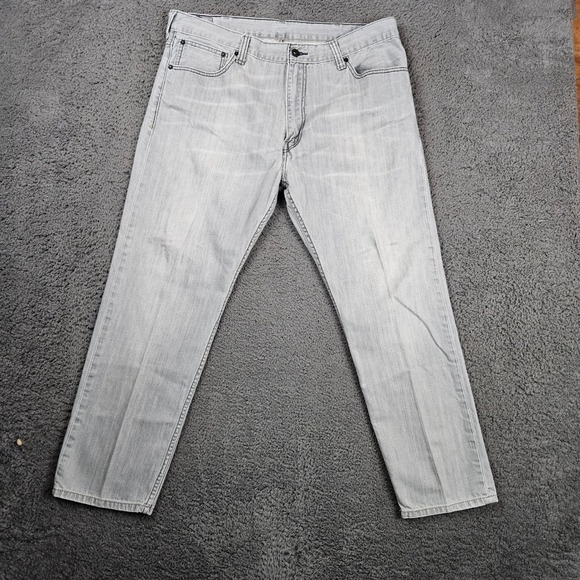 Levis 521 Slim Taper Fit Jeans Gray Mens Size 38x30 Denim Pants Casual - Picture 1 of 9